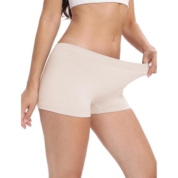 Women's Boyshort Underwear Full Coverage Seamless Panties Soft Stretch Boxer Bri - Picture 4 of 6